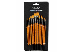 Pack 12 pinceles mango marron